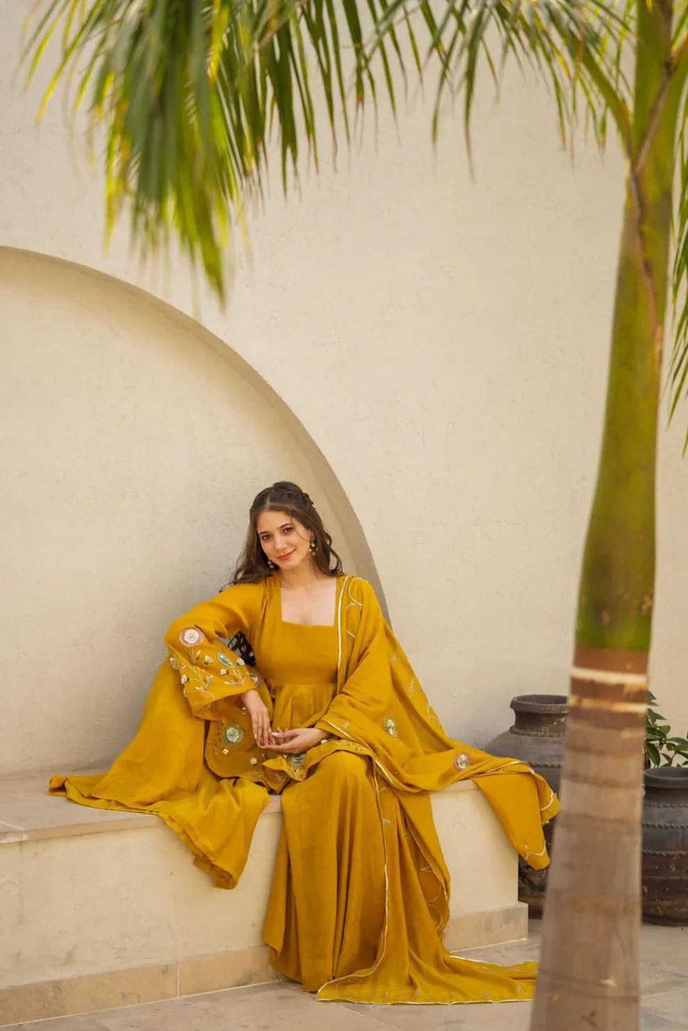 Mustard sharara set