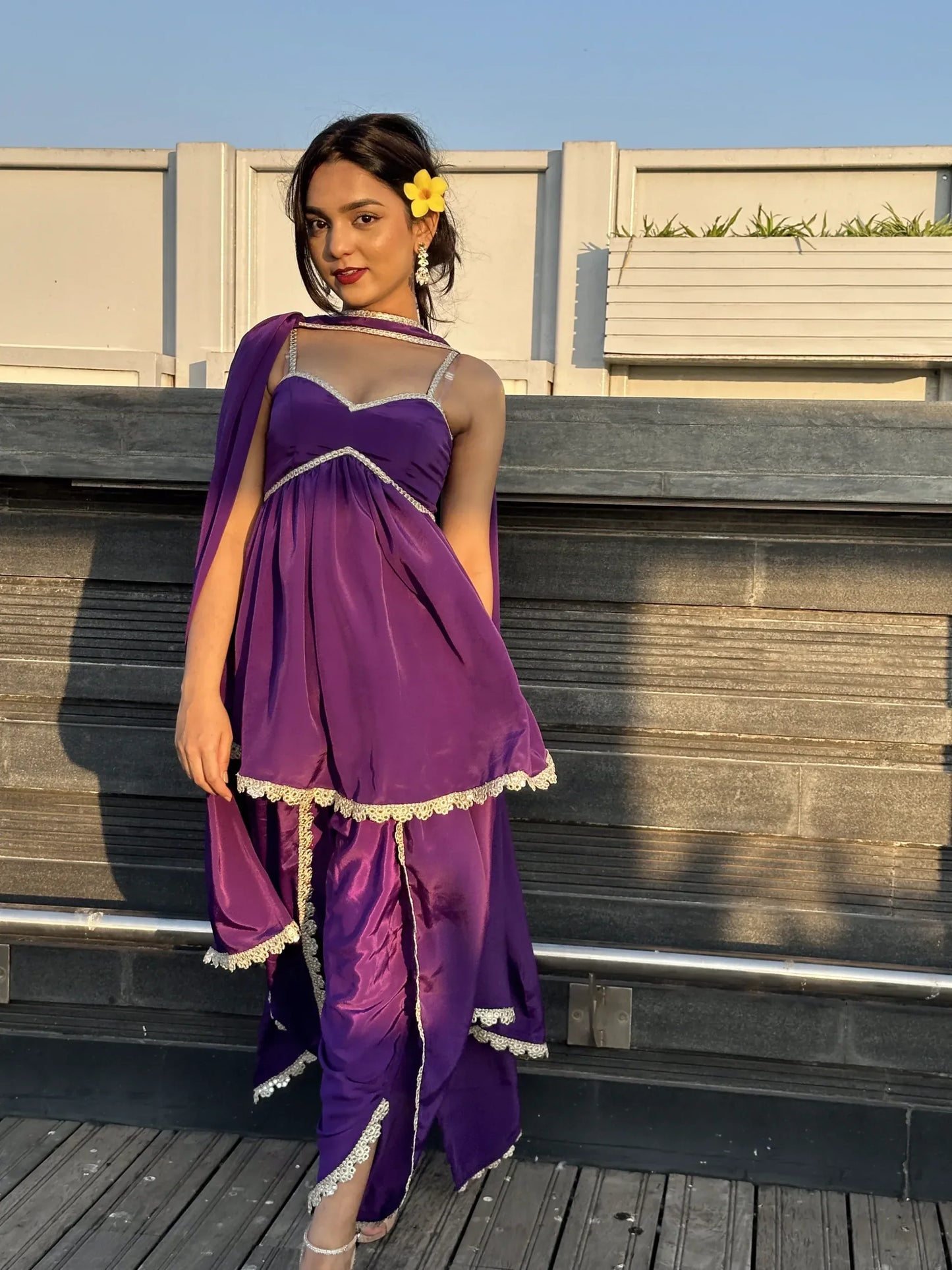 Monochrome Dhoti Set