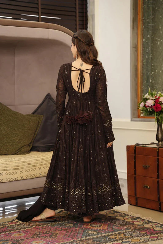 BLACK EMBROIDERED GEORGETTE SUIT