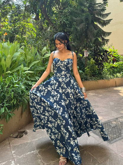 The indigo corset dress