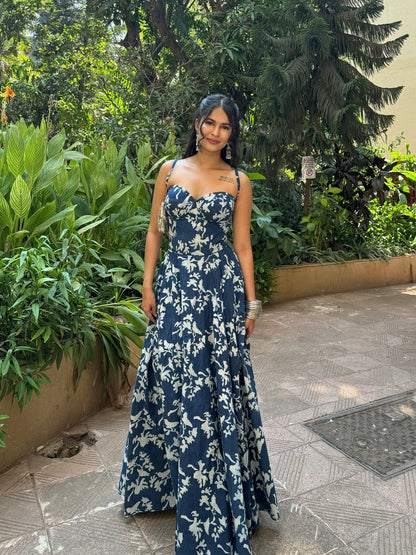 The indigo corset dress