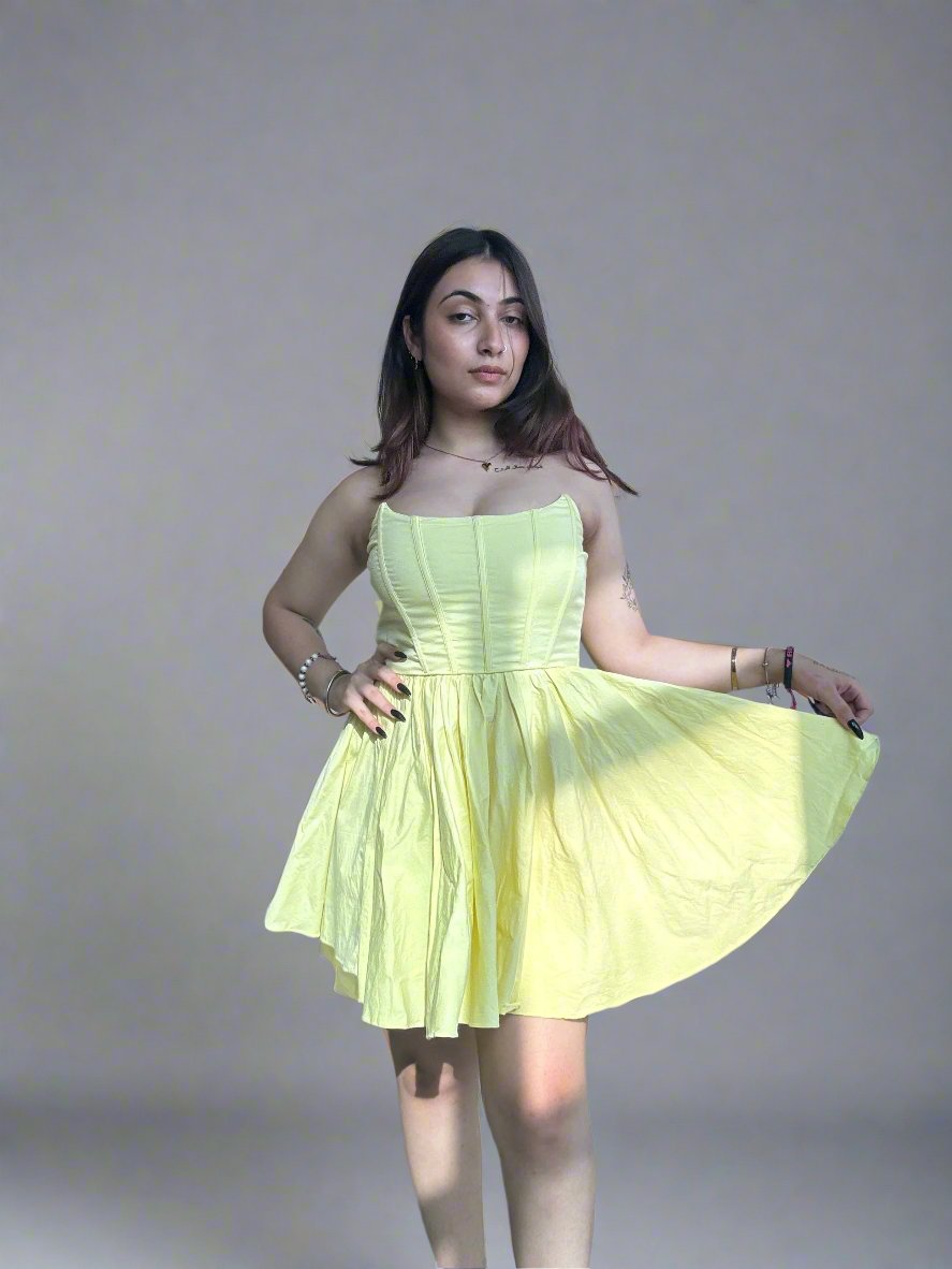 Yellow mini corset dress (limited time offer)