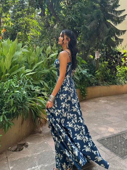 The indigo corset dress