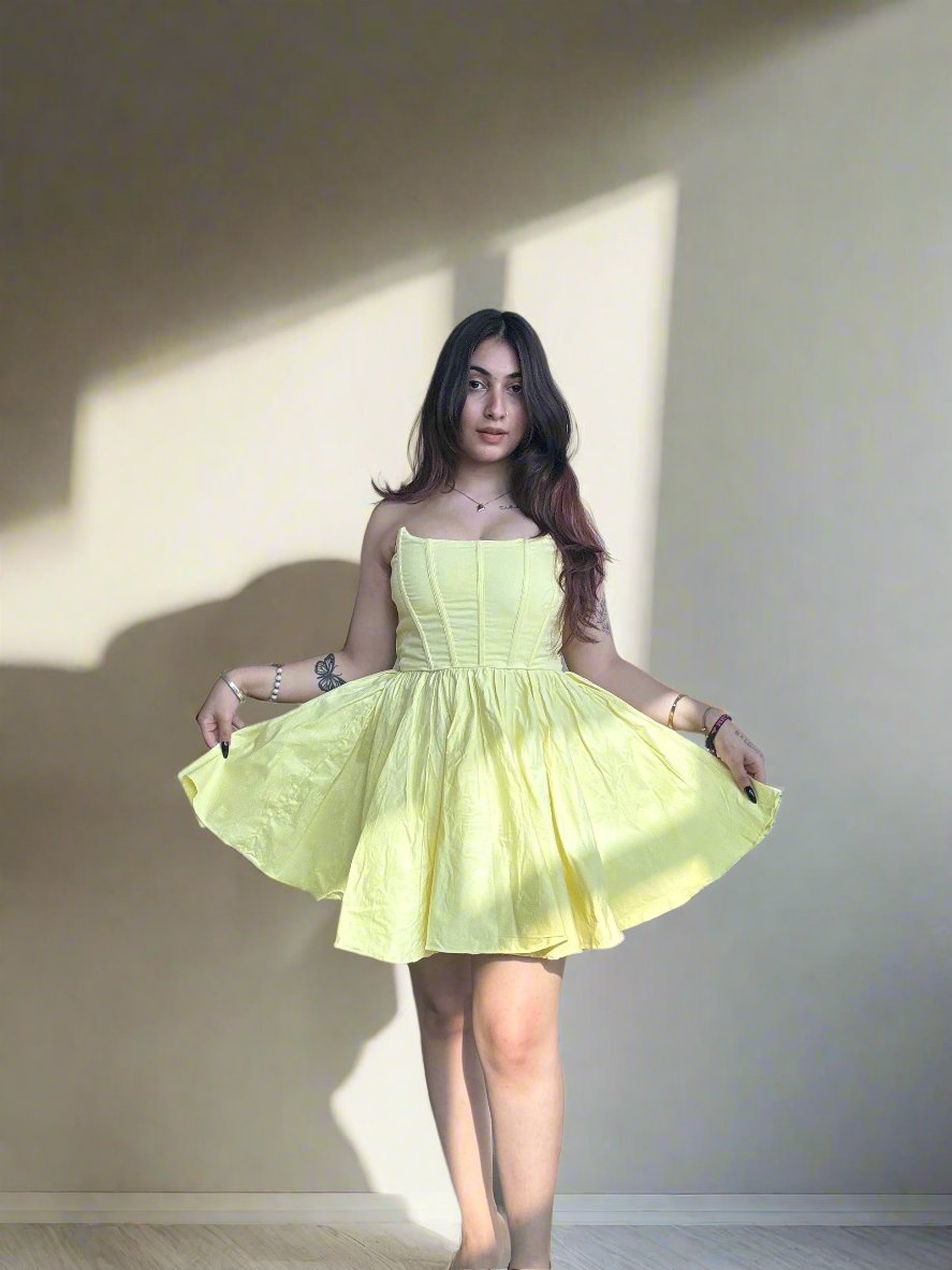 Yellow mini corset dress (limited time offer)