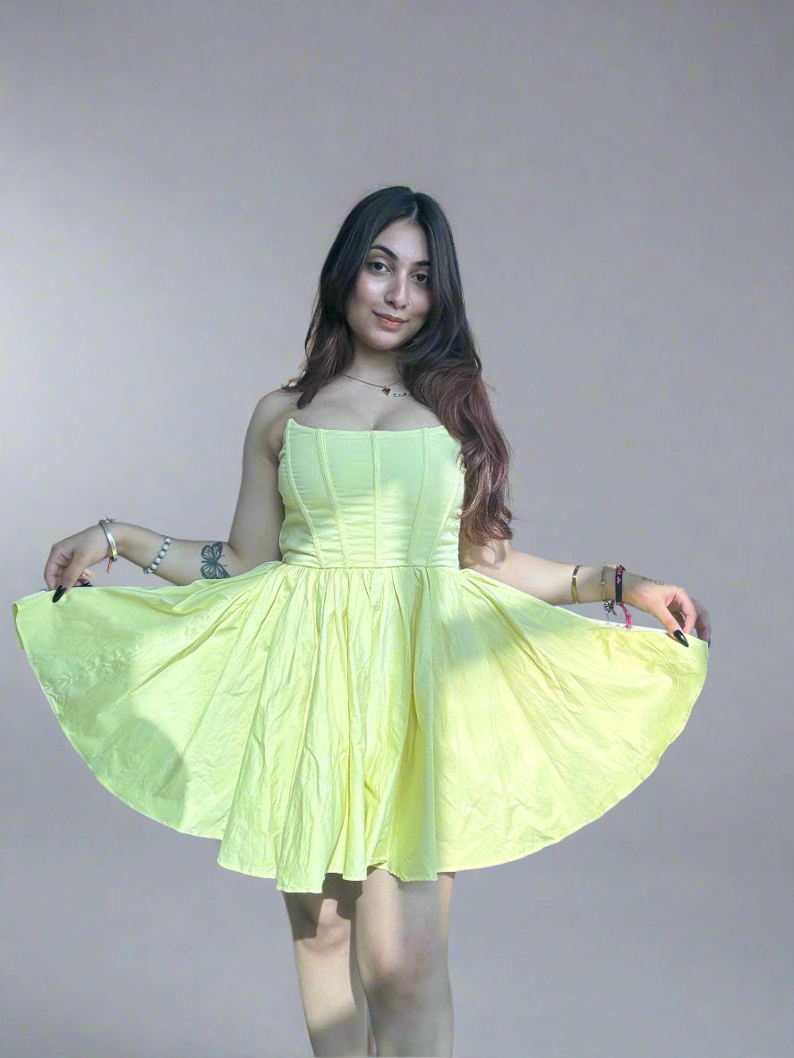 Yellow mini corset dress (limited time offer)
