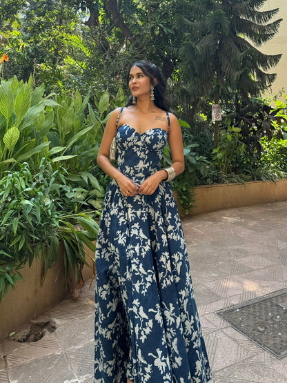 The indigo corset dress