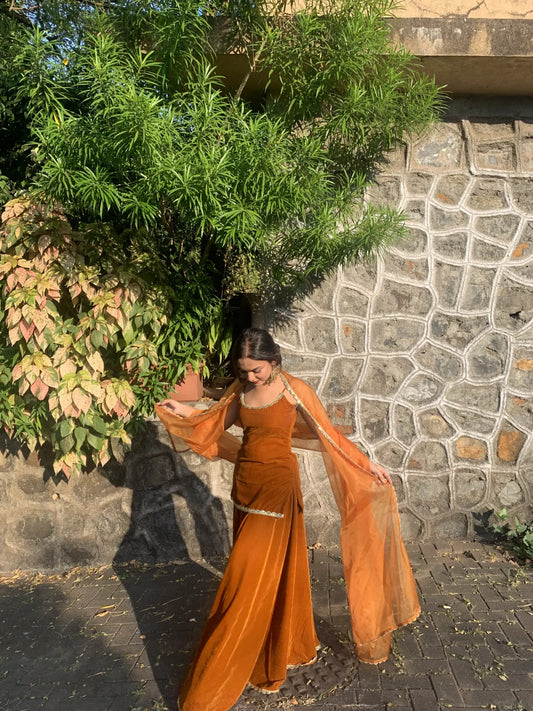 Velvet Kurta & Palazzo Set