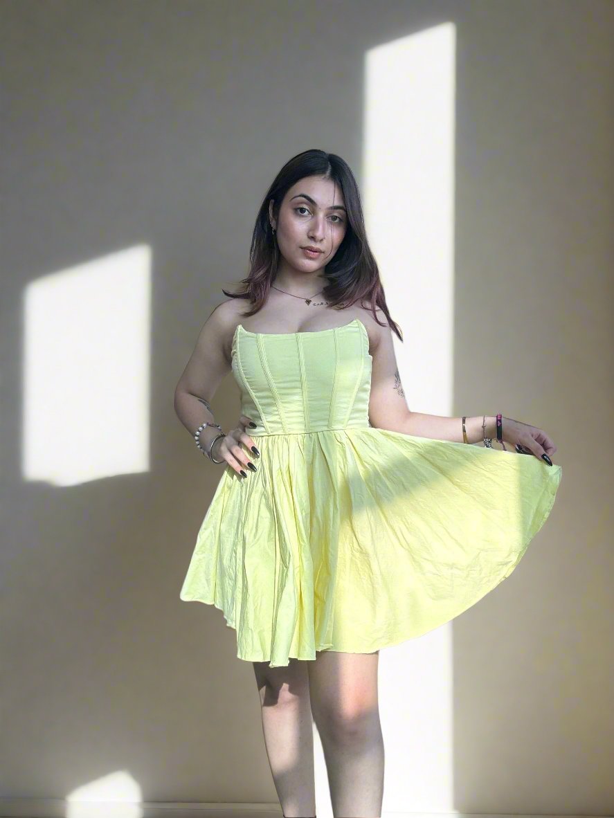 Yellow mini corset dress (limited time offer)