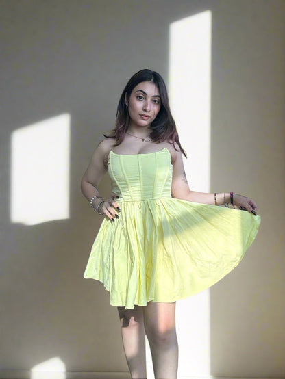 Yellow mini corset dress (limited time offer)