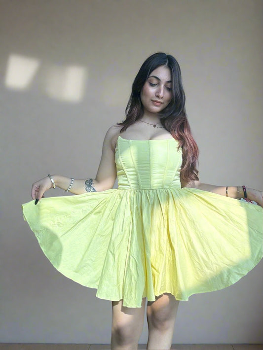 Yellow mini corset dress (limited time offer)
