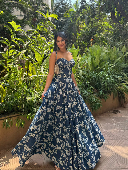 The indigo corset dress