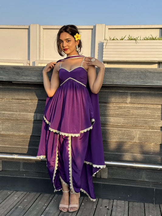 Monochrome Dhoti Set