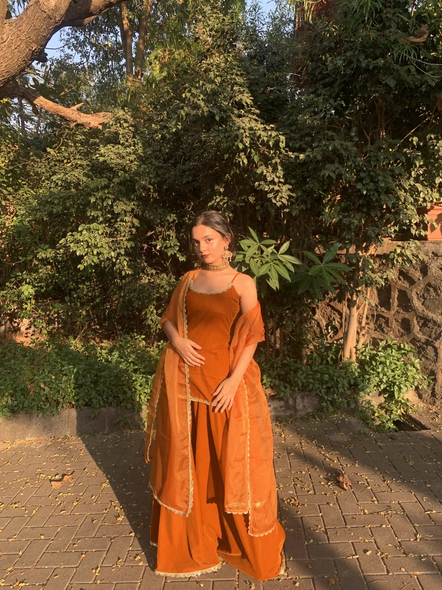 Velvet Kurta & Palazzo Set