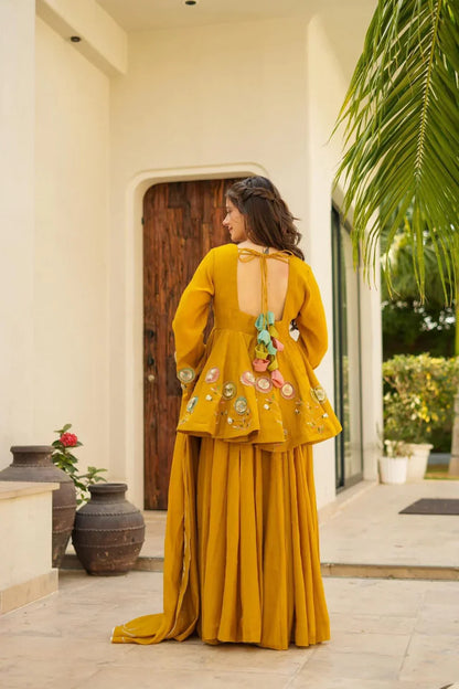 Mustard sharara set