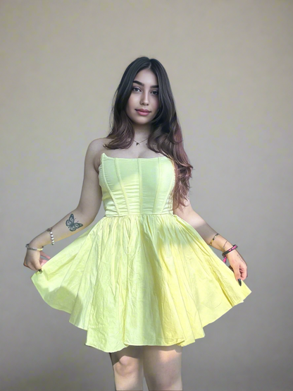 Yellow mini corset dress (limited time offer)