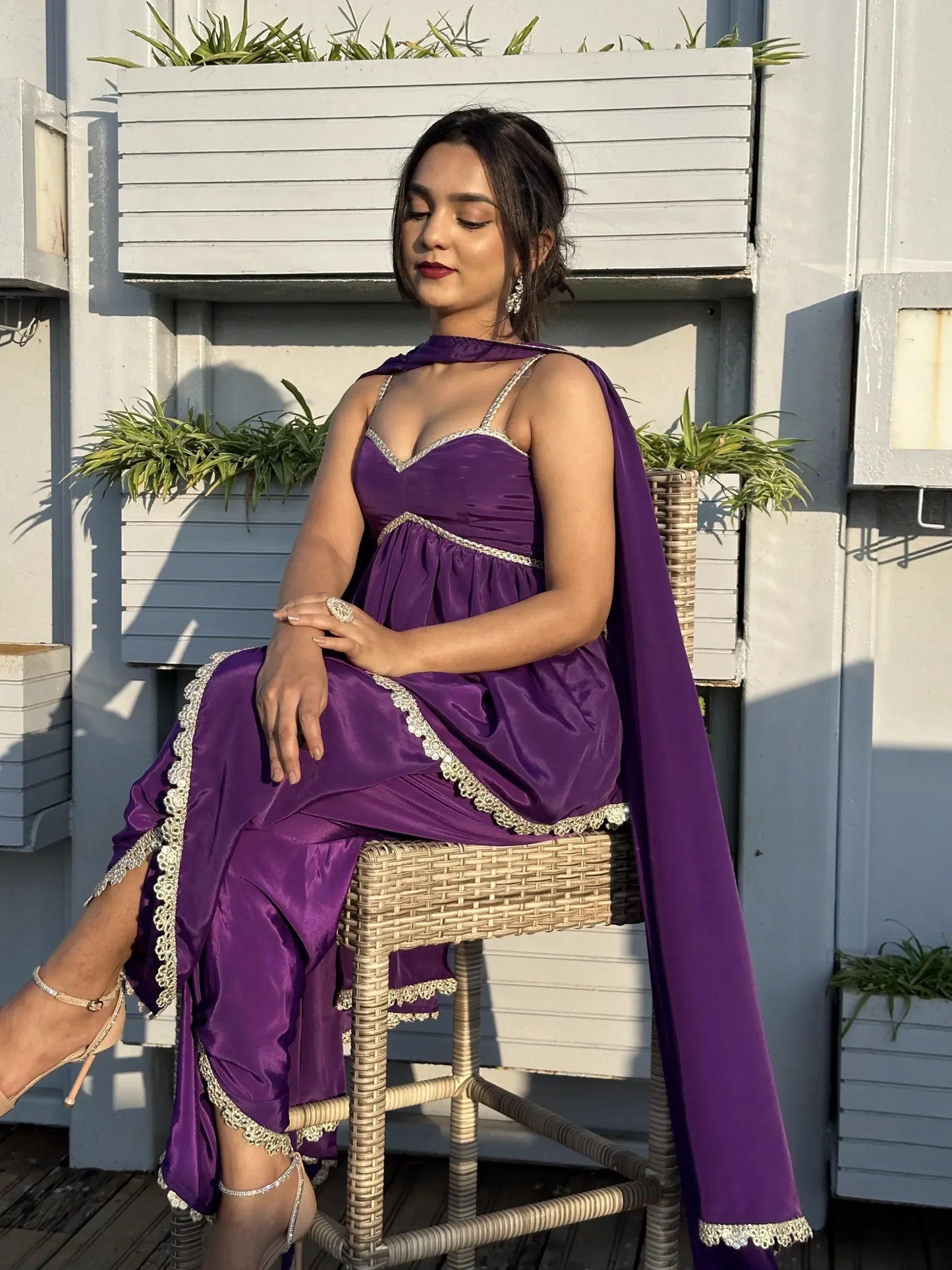 Monochrome Dhoti Set