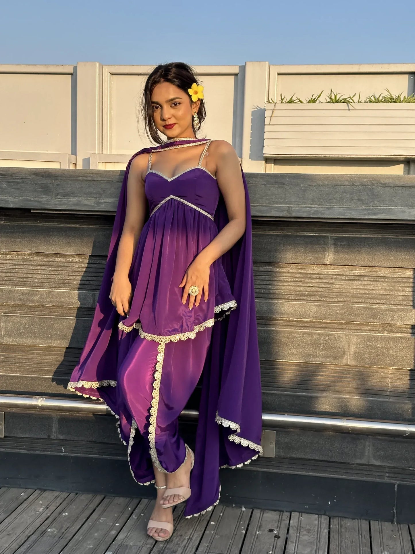 Monochrome Dhoti Set