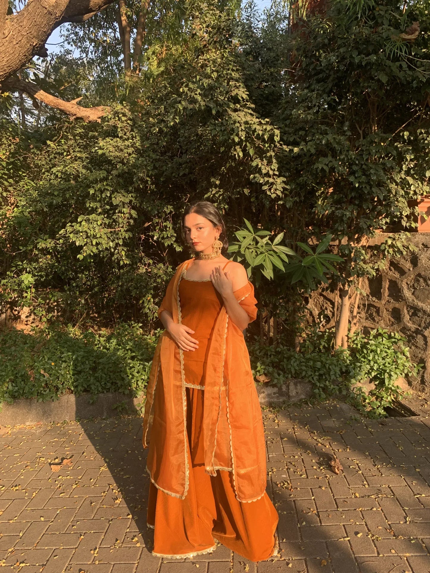 Velvet Kurta & Palazzo Set